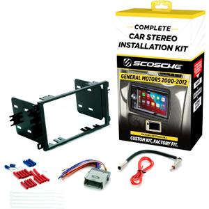Scosche ICGM8BN Double DIN Radio Installation Dash Kit Compatible with Select 2000-2012 General Motors Vehicles - Complete Basic Aftermarket Car Stereo Install Kit- See Fit Guide Image for Vehicles