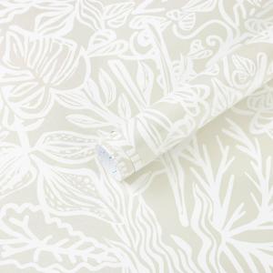 6 x Boho Peel and Stick Wallpaper Beige/White Leaf Contact Paper 17.3inx78.7in Removable Self Adhesive Bedroom Cabinet Wall Decor Vinyl Roll