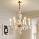 Crystal Chandeliers Light Dining Room：K9 Modern Candle Chandelier Lights for Bedroom - 6 E12 Bulbs Hanging Pendant Lighting Fixtures for Living Room Kitchen Farmhouse Hallway Ceiling Entryway