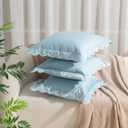 Frienda 2 Pack Blue Scalloped Pillow Cover 26 x 26 Inch Aesthetic Scallop Pillows Case for Couch Sofa Living Funky Preppy Room Decor, Grand Millennial Style