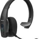 BlueParrott B350-XT Mono Bluetooth Wireless Headphones 96% Noise Canceling Over Head Trucker Headset with Mic, Adjustable Lightweight Headband, IP54-Rated Protection, 24 hrs. Talk Time, Black