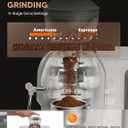 i Cafilas Semi-Automatic Espresso Machine with Grinder & Steam Wand,White