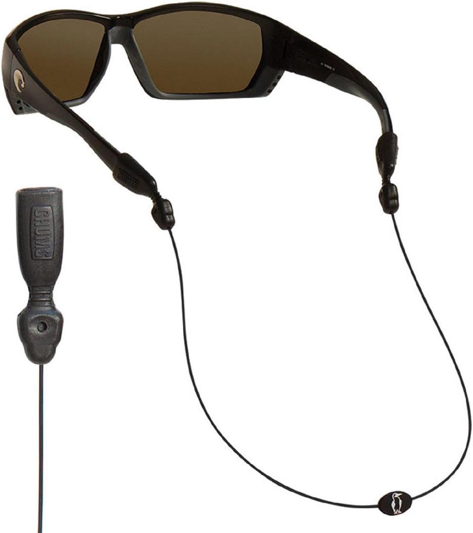 Chums Orbiter Eyewear Retainer - Lightweight Stainless Steel Cable Glasses Strap (Black)