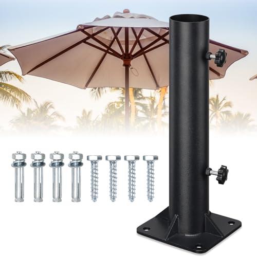 Umbrella Stand Tube Outdoor - Stainless Steel 0.68-1.81” Umbrella Tube Base,Heavy Duty Flag Pole Stake Holder,Table Umbrella Tube Bracket,DIY Umbrella Tube Mount for Deck,Patio,Concrete - 1 Pack