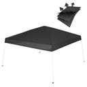 Birodeko Canopy Replacement Top Only, 300D Wateproof Pop-Up Canopy Tent Top Cover with Ropes, Instant Canopy Top Sunshade Silver Coated for Garden Patio Camping (Dark Black, 8 * 8FT)