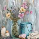 cupmod Rustic Flowers Paint by Numbers Kits for Adults - Flowers Paint by Number for Adults,Flower Paint by Number Canvas,DIY Oil Painting by Number Kits for Gifts Home Decor 16x20in