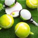 12 Pieces 18 Inch/25 Inch Tennis Balloons, Racket Balloons, Tennis Party Decorations, Foil Racket Large Balloon for Sports Themed Birthday Decorations Supplies