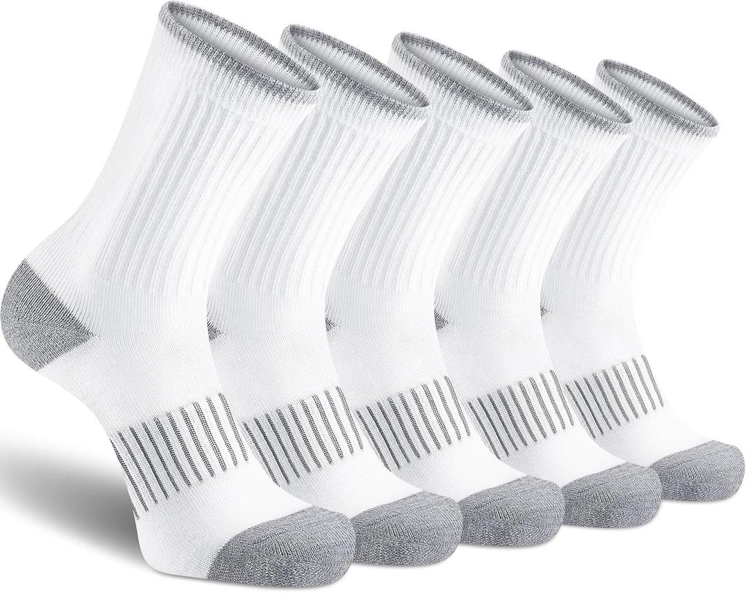 Gonii Women Socks Hiking Running Thick Cushion Athletic Crew Socks 5-Pair Size 5-9