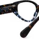 VOOGLAM Fashion Glasses for Women, Chic Middle Blue Light Blocking Glasses Geometric Anti Eyestrain Eyewear-1778Tortoise/Blue