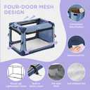 Lesure Collapsible Dog Crate - Portable Travel Kennel for Large Dog, 4-Door Pet Crate with Mesh Windows, Indoor & Outdoor, Blue