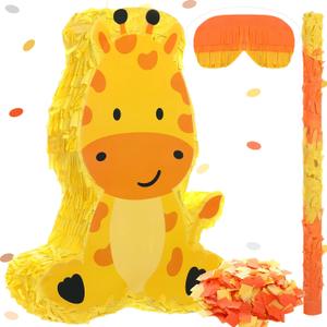 Sratte Piata Bundle with a Blindfold and Bat (16 x 12 x 3 Inches), Cute Animal Piata for Birthday Party Toys Decoration for Animal Theme Birthday Party Game Supplies Photo Prop(Giraffe) Sratte Piata Bundle with a Blindfold and Bat (16 x 12 x 3 Inches), Cute Animal Piata for Birthday Party Toys Decoration for Animal Theme Birthday Party Game Supplies Photo Prop(Giraffe)