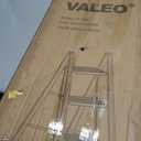 Valeo 4 Step Ladder,Lightweight Folding Step Stool with Wide Anti-Slip Pedal, 330LBS Capacity, Heavy Duty,Sturdy Iron Metal Step Stool for Home, Kitchen, Closet, Adults, Cream White