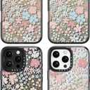 Compatible for iPhone 16 Pro Case Cute - Durable Shockproof 6.6 ft Drop Impact Phone Case - Black Funny Pink Spring Design for iPhone 16 Pro 6.3"