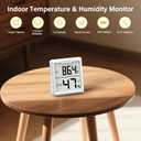 3 Pieces Digital Hygrometer Indoor Thermometer Humidity Meter with Accurate Temperature and Humidity Monitor for House, Baby Room, Office, Greenhouse, Cellar (White)