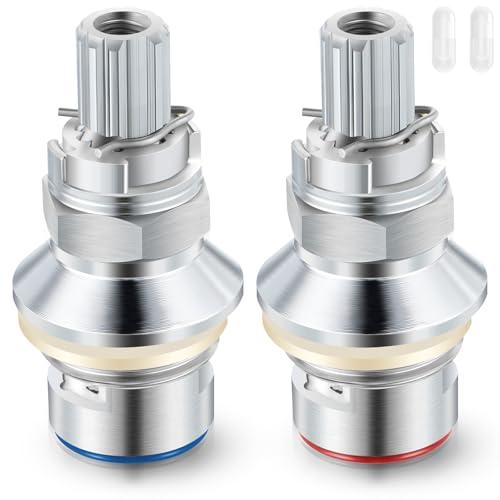 Enhon 2 Pack Ceramic Disc Cartridge Replacement for 910-9000, Compatible with Price Pfister Hot & Cold Ceramic Valve, For Use on Two Handle Lavatory Faucets, 12 Point Broach