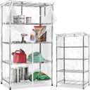 Waterproof Shelf Cover,Durable Dustproof Storage Wire Rack Covers,Outdoor Shelving Covers for Wire Shelves with Zipper 48''x20''x72'',Clear,Cover Only