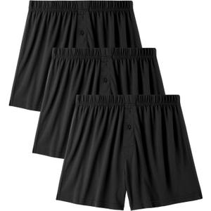 BAMBOO COOL Men's Boxers Durable Comfortable Boxer Shorts for Men Loose Ultra-Soft Men's Underwear (3 or 5 Pack)