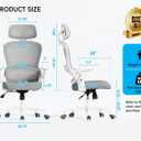 TRALT Office Chair - Ergonomic Office Chair with Back Support, Computer Chair - Home Office Desk Chairs, 330lbs Wide Seat Big and Tall Office Chairs with Headrest, Comfy Desk Chairs (Grey), Medium