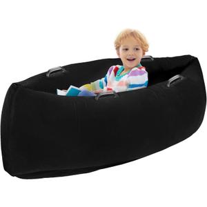 Peapod Sensory Chair 60", Inflatable Autism Sensory Pod - Provide Sensory Relief Therapy for Children 3+ with Special Needs, Games and Reading Loungers, Includes Air Pump (Black)