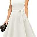 DRESSTELLS Women's Cocktail Dresses, Formal Wedding Guest Modest Church Vintage Holiday Party Evening Dress, size Large