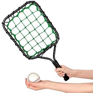 Meooeck Baseball Fungo Racket Light Weight Bat Racket 12 oz Fungo Bat Baseball Softball Training Equipment for Coaches Youth Parents Drills Control and Accuracy Practicing, Black Green, One Size