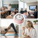 60-Minute Magnetic Visual Timer, Silent Operation and No Battery Needed, Time Management Tools for Kitchen, Homeschool Desk, Office Meetings & Home Learning Timer (Pink)