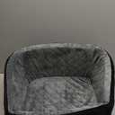 Dog Car Seat for Small Dogs,Detachable Washable Dog Booster Seat Under 30lbs, Pet Car Seat Travel Bed with Storage Pockets and Dog Safety Belt (Black/Grey)