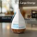 Ultrasonic Essential Oil Diffuser, Home Fragrance Aroma Diffuser with Auto Shut-Off, 8-Color Night Light & Ultra-Quiet Operation, BPA-Free Portable Aromatherapy Humidifier for Home (Dark) (Wood Grain (Dark))