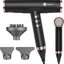 slopehill Professional Ionic Hair Dryer with Diffuser - Lightweight, Compact, Powerful & Fast Salon Blow Dryer with High Speed Brushless Motor for Travel, Women & Men Ceramic, Black LH1003