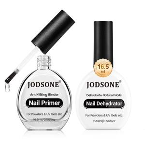 JODSONE 2Pcs 16.5ml Nail Dehydrate And Nail Primer For U V Gels Superior Bonding Professional Salons Set DIY Art Design Long Lasting Gift