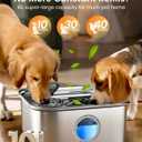 oneisall Dog Water Fountain for Large Dogs, 10L/2.6Gal Stainless Steel Automatic Dog Water Bowl Dispenser with Deeper, Wider Drinking Area, Water Window & Triple Filtration for Large Dogs & Multi-Pet