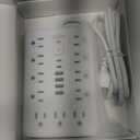 JouleLoom 6 FT Flat Plug Surge Protector Power Strip,11 Multiple AC Outlets with 6 USB Ports (2 USB C), 6 Feet Extension Cord, 1250W/10A, One Touch Switch Button, 17 in 1 Compact powerstrip-White