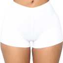 BORIFLORS Women's Sexy Workout Gym Biker Elastic Waist Booty Shorts (Medium, White)