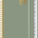 2026 Planner - Weekly and Monthly Calendar Planner from Jan 2026 - Dec 2026, Planner 2026 Spiral Bound with 12 Monthly Tabs, Inner Pocket, Perfect for School Office Supplies, 6.4" x 8.5", Green
