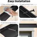 4.3" W 40" L Extra-Wide Heavy-Duty Door Rain Drip Guard Cap, Aluminum Rain Deflector for Windows Doors Guard, Stops Rain Moisture Damage for Home, Storefront, RV (40" L, Black, Rolled Egde)