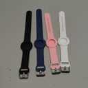 4 Pack Princess Cruise Medallion Holders for Kids and Adults, Silicone Wristbands for Carnival Ocean Medallion - 2 Sizes (S/M and M/L) in One Pack, Black and Dark Blue (M/L), Pink and White (S/M)