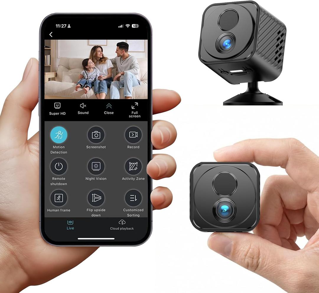 2026 Security Camera, 2K HD Mini Wireless Indoor Camera for Home with Night Vision, WiFi Nanny Camera for Pet/Baby/Elder, 60-Days Ultra-Long Battery Life, Motion Detection,Remote Reviewing