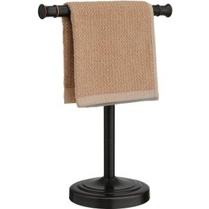 RUMOSE 13 Inch Oil Rubbed Bronze Towel Stand Hand Towel Holder Bathroom Kitchen Vanity Countertop T-Shape Towel Rack Free Standing Stainless Steel Towel Bar Towel Ring