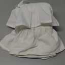 jinchan Ruffled Valance Curtain Linen Kitchen Window Valance for Living Room Bedroom 18 Inch Farmhouse Cottage Shabbychic Style Light Filtering Small Window Treatment 1 Panel Off White