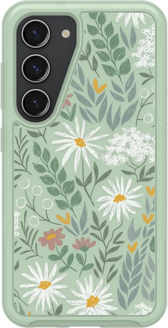 OtterBox Galaxy S23 Symmetry Series Case - SAGE Advice (Clear/Green), Ultra-Sleek, Wireless Charging Compatible, Raised Edges Protect Camera & Screen (Clear/Green)