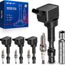 KAX Set of 4 Ignition Coil Pack & Iridium Spark Plugs w/Tool for Hyundai Elantra 15-20 Kona 18-21 Sonata 15 16 17 Veloster 19-21, Forte 17-23 Soul 20-22 Optima 16 18 19 20 2.0L UF816