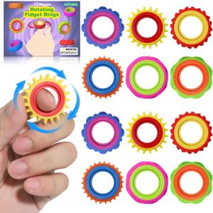 2 x 12 Pack Fidget Toys Adults Sensory RingsQuiet Anxiety Fidgets for ClassroomPain Stim Little Ouchies Stress Relief Sensory Toys for Kids ADHD