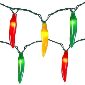 Chili Pepper String Lights, 13.6FT Lights String with 35 Multicolor Chili, Christmas Pepper for Indoor Outdoor Garden Patio Christmas Party Carnival Decor, Green Wire