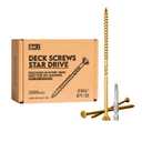 BNJ 50pcs #10 x 4 Inch Wood Screws,T25 Star Drive, 4 inch Deck Screws,Rust Resistant Epoxy Coated Home Repair Screw Set, Heavy-Duty Long Screws