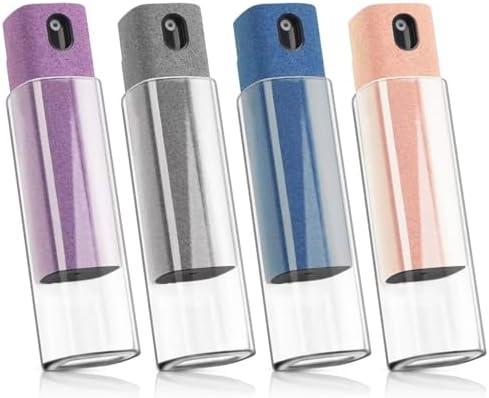 4 Screen Cleaner 3-in-1 Touchscreen Mist Cleaner Spray and Microfiber Cloth Built-in Cleaning Solution Portable Reusable Fingerprint-Proof Spray Bottle for Phone Laptop iPad TV Monitor Car Screen (Pack of 4)