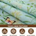 Round Waterproof Tablecloth Linen Textured Table Cloth,Stain and Wrinkle Resistant Washable Fabric Table Cover for Dining, Party, Camping and Outdoor,70InchGreen Leaves
