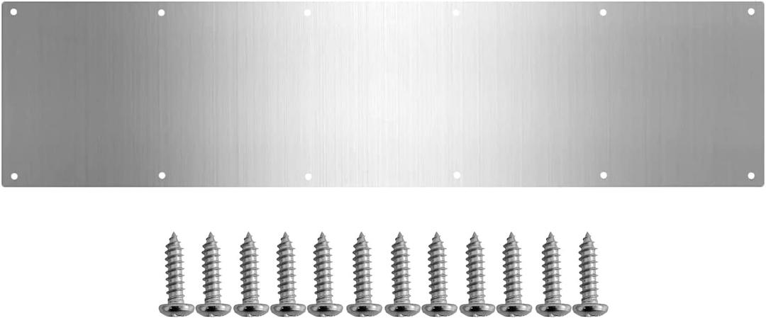Door Metal Kick Plate 8x28 inches Aluminum Decorative Plates Protector for 30 inches Front Doors, 18 Ga Thickness 8"x 28" (Silver)