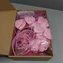 Kanayu 36 Pcs Valentine's Day Accessories Set Include 12 Heart Headbands 12 Glasses and 12 Heart Beaded Necklace for Valentine Props Party Costume Supplies Accessory (Pink)