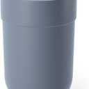 Umbra Touch Trash Can, Small Garbage Bin Waste Basket with Lid for Bathroom, Slate Blue