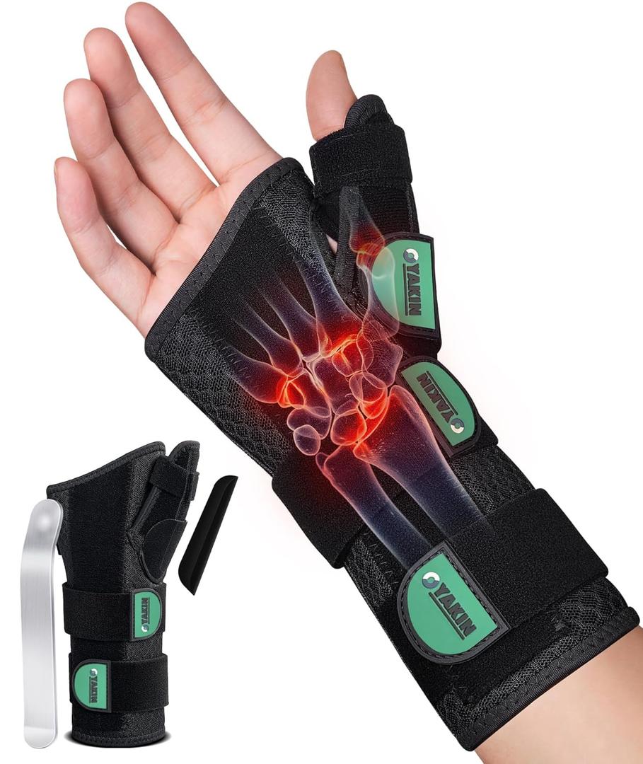 Wrist Brace with Thumb Support for Carpal Tunnel, Thumb Brace for De Quervain's Tenosynovitis, Tendonitis, Thumb Spica Splint Right Hand, Wrist Support Men and Women